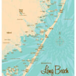 Long Beach Island NJ Map Art Print Long Beach Island Map Art Metal