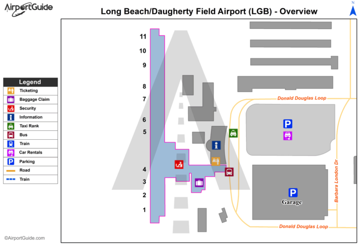 Long Beach Long Beach Daugherty Field Lgb Airport Terminal Maps 