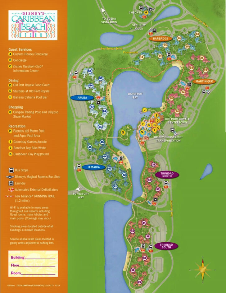 Disney’s Caribbean Beach Resort Map