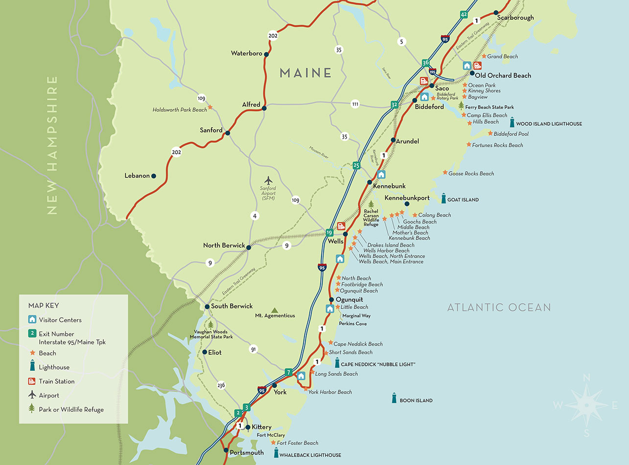 Beaches In Maine Map | Beach Map