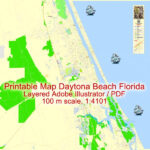 Map Daytona Beach Editable PDF Exact Detailed Vector City Plan Printable