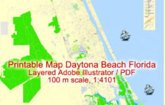 Map Daytona Beach Editable PDF Exact Detailed Vector City Plan Printable