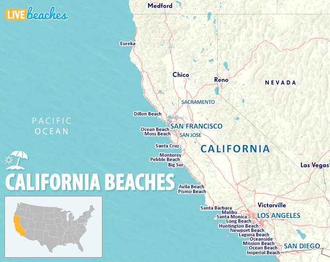 Map Of Beaches In California Live Beaches