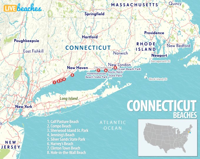 Map Of Beaches In Connecticut Live Beaches
