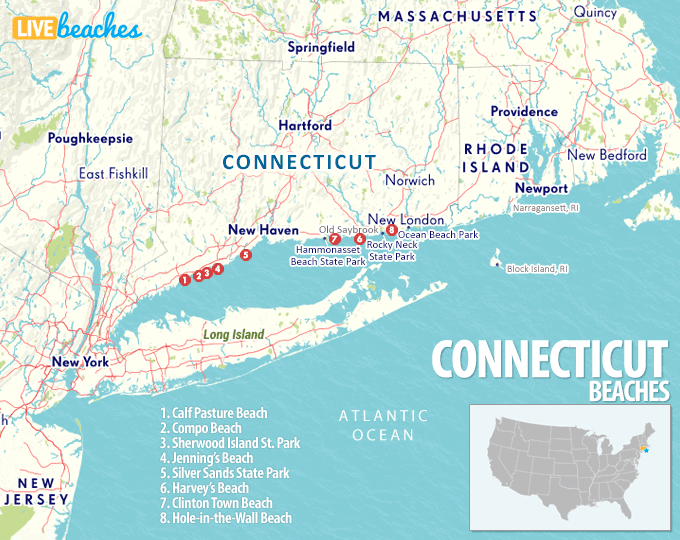 Connecticut Beaches Map