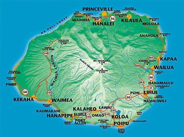 Map Of Kauai Beaches Beach Map 