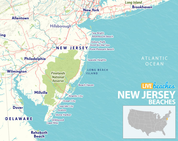 New Jersey Beaches Map