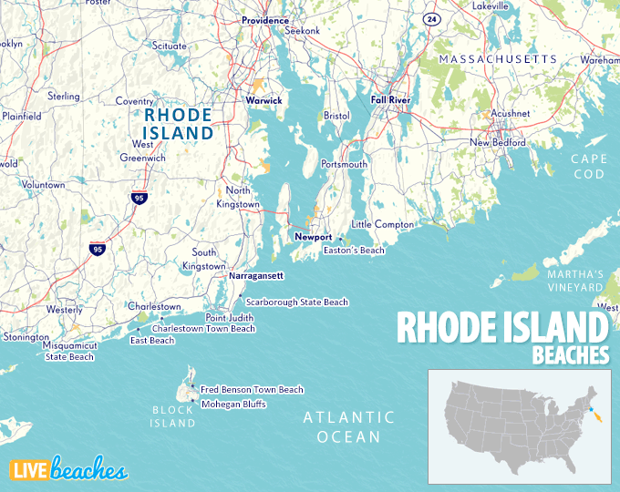 Rhode Island Beaches Map