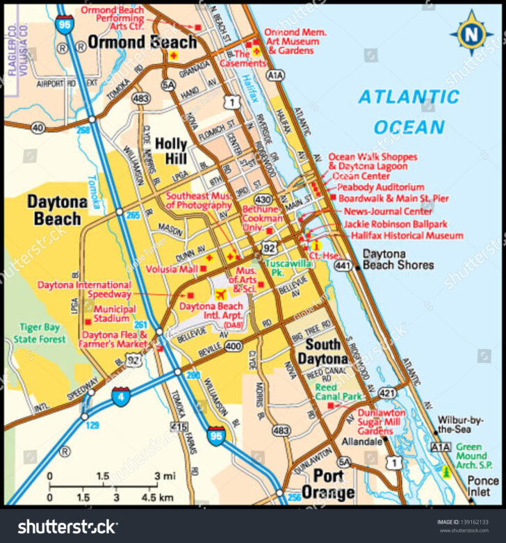 Daytona Beach Map Showing Streets