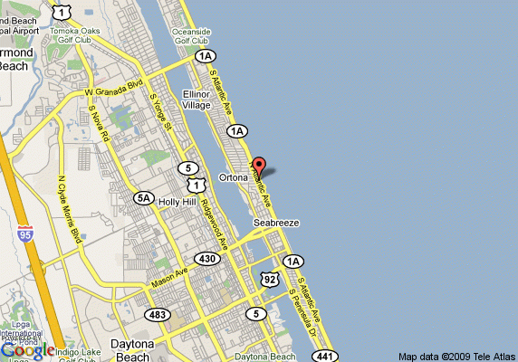 Map Of Daytona Beach Tropical Winds Resort Hotel Daytona Beach