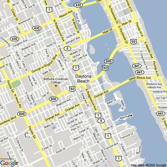Map Of Daytona Beach United States Hotels Accommodation