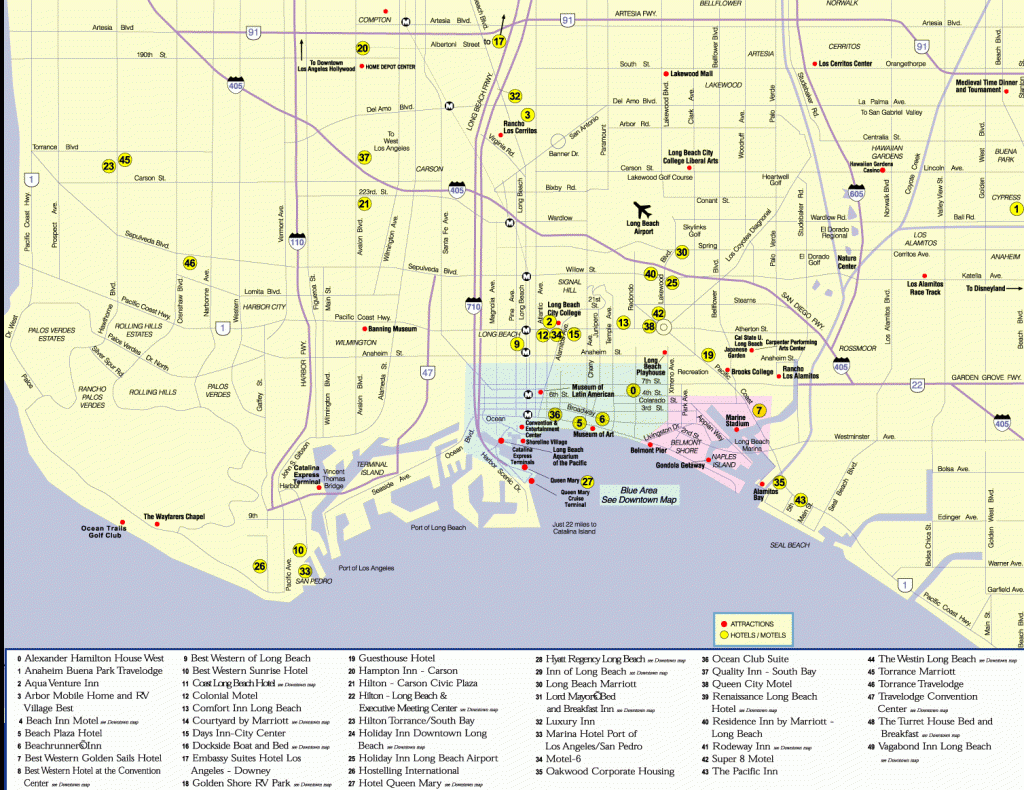 Map Of Long Beach California TravelsMaps Com