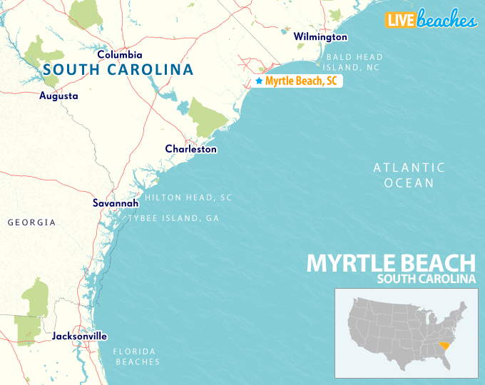 Map Of Myrtle Beach South Carolina Live Beaches