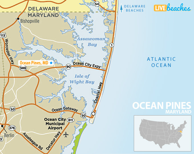 Map Of Ocean Pines Maryland Live Beaches