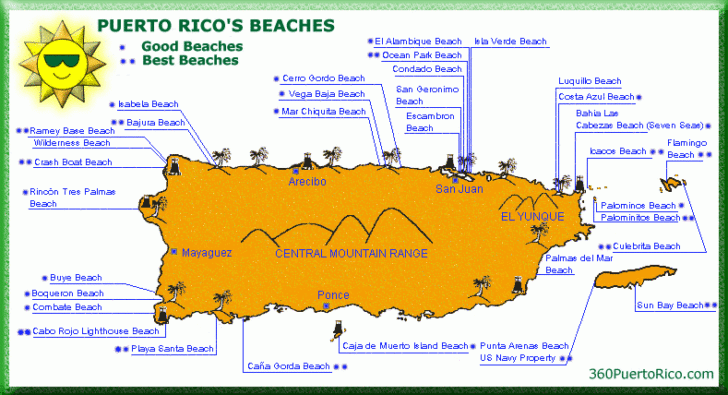 Map Of Puerto Rico Beaches