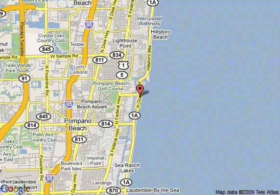 Map Of Quality Inn Pompano Beach Pompano Beach