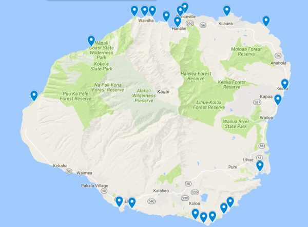 Map Of The Best Beaches In Kauai Hawaii X Days In Y