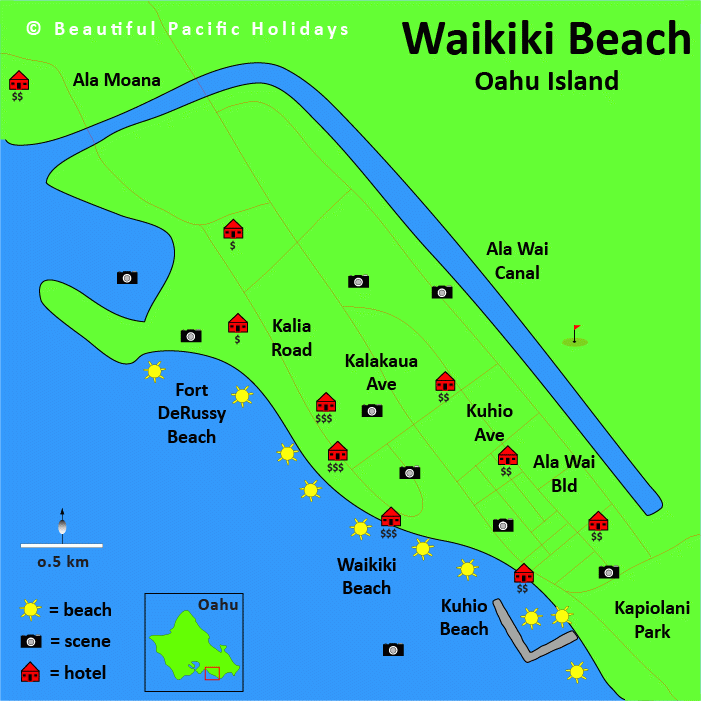 Map Of Waikiki Beach South Pacific Islands Waikiki Beach Waikiki 