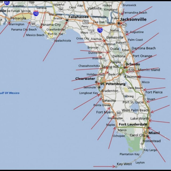 Florida Map West Coast Beaches