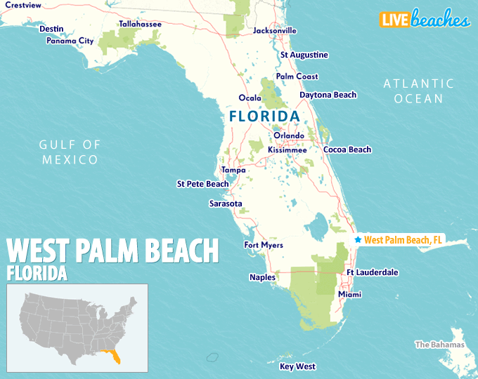 Map Of West Palm Beach Florida Live Beaches