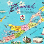 Map Postcard Of The Bermuda Islands Bermuda Island Vintage Postcards