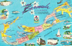 Map Postcard Of The Bermuda Islands Bermuda Island Vintage Postcards