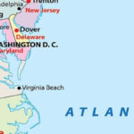 Mapa De Delaware EUA Destinos