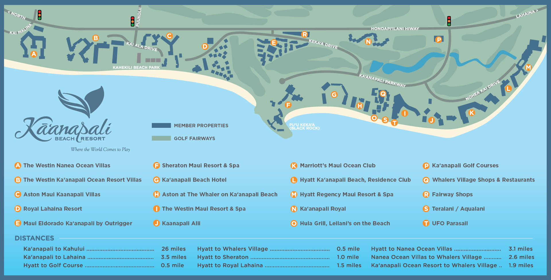 Kaanapali Beach Hotel Map  Beach Map