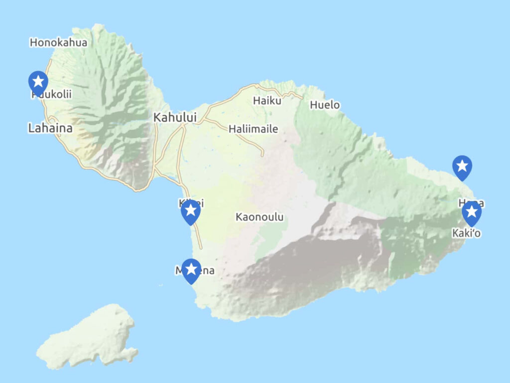 Maui Best Beaches By GuideofUS MapHub | Beach Map