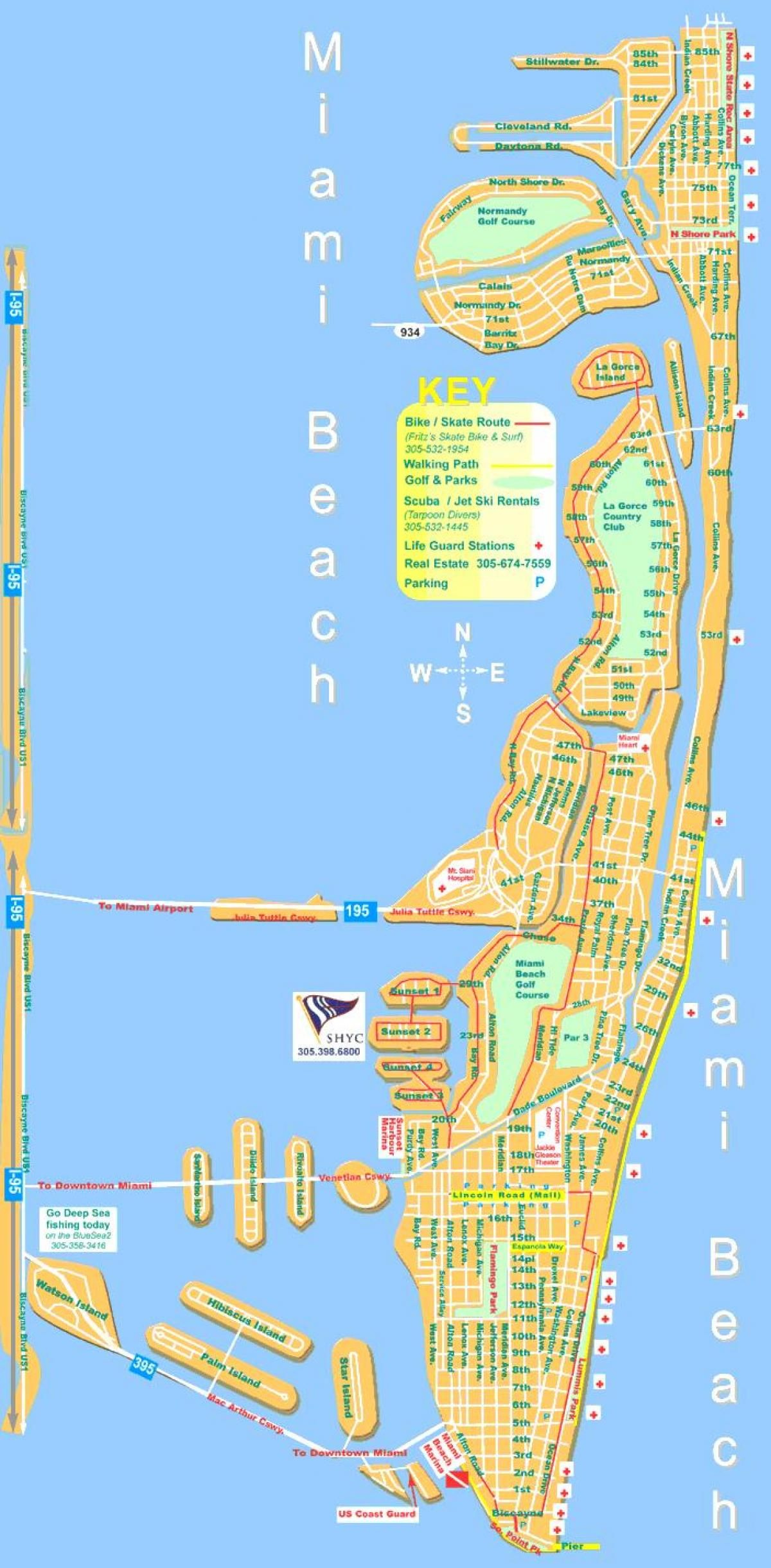 Miami Beach Mapa Mapa De Miami Beach Florida USA Miami Beach 