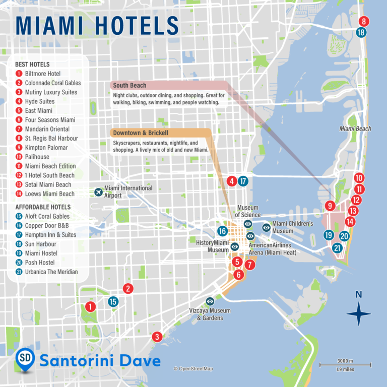 MIAMI HOTEL MAP Best Areas Neighborhoods Places To Stay