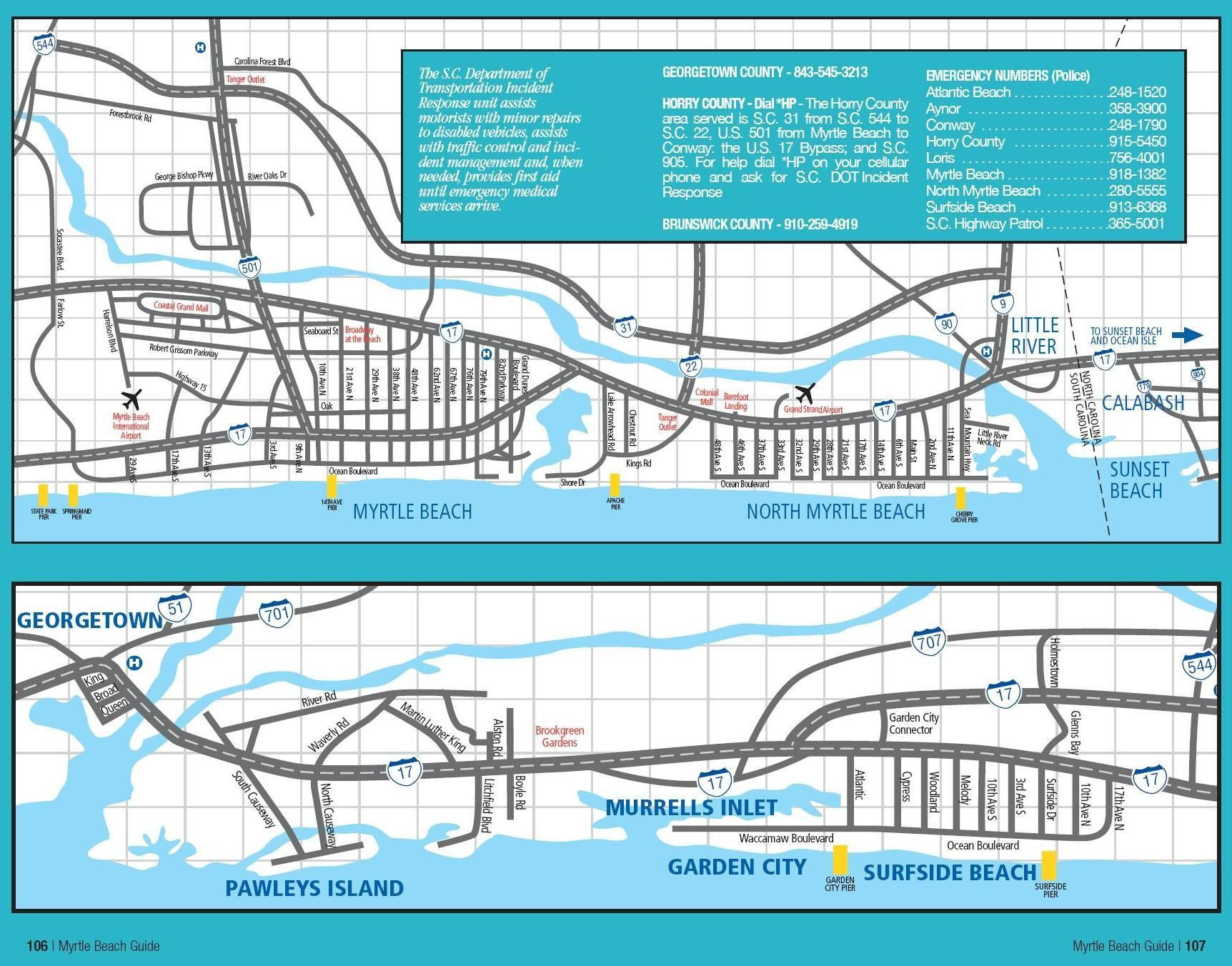 Myrtle Beach Area Map Myrtle Beach Area Myrtle Beach Beach