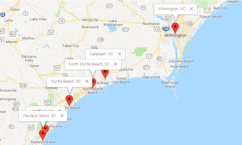 Golf Courses Myrtle Beach Map Beach Map   Myrtle Beach Golf Course Map Locations 4 