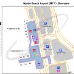 Myrtle Beach Myrtle Beach International MYR Airport Terminal Map