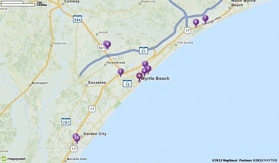Myrtle Beach SC Map MapQuest Map Myrtle Beach Bucksport