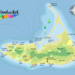 Nantucket Island Realistic Satellite Background Map With Designation