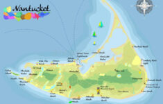 Nantucket Island Realistic Satellite Background Map With Designation
