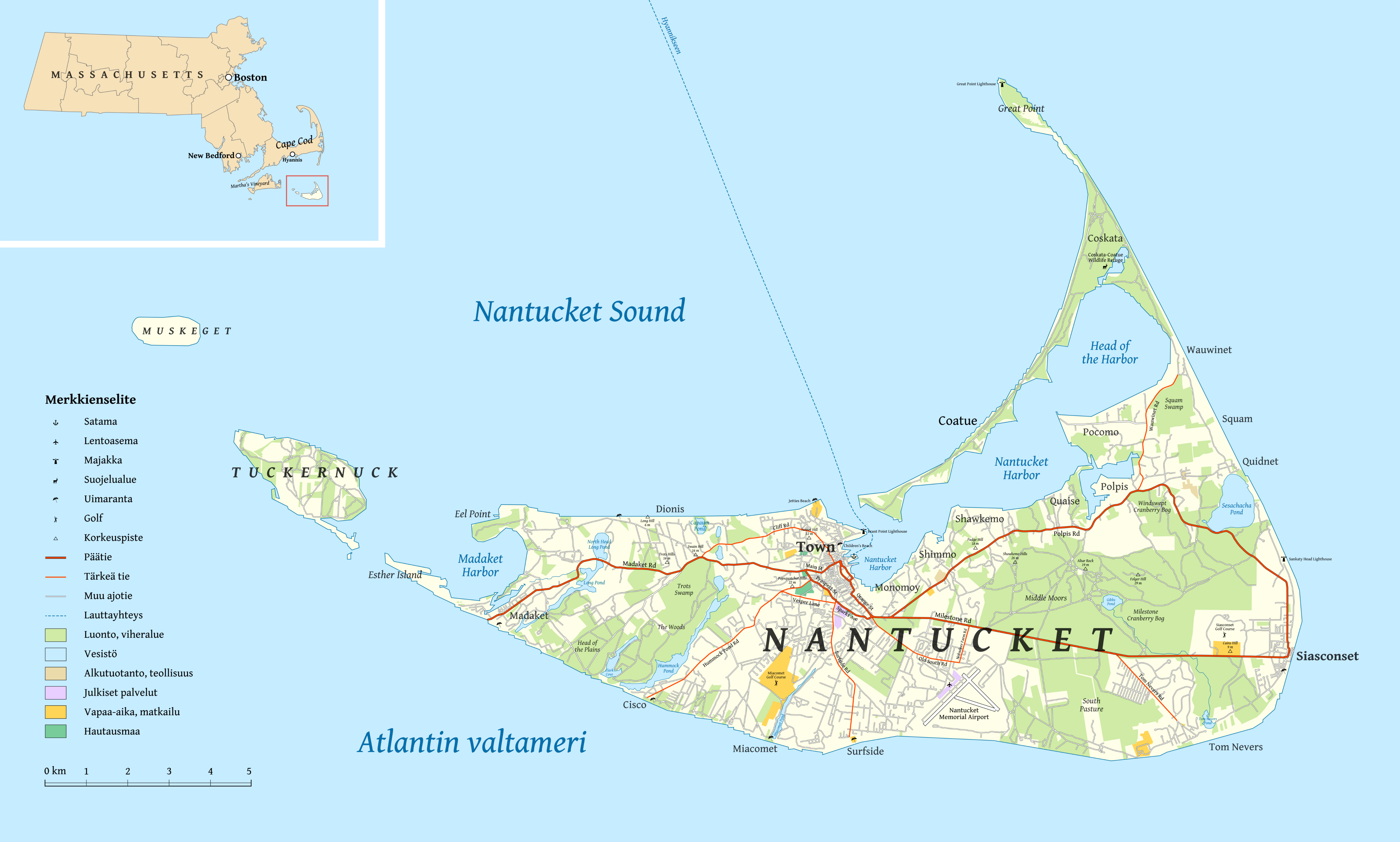 Nantucket Map Nantucket Nantucket Island