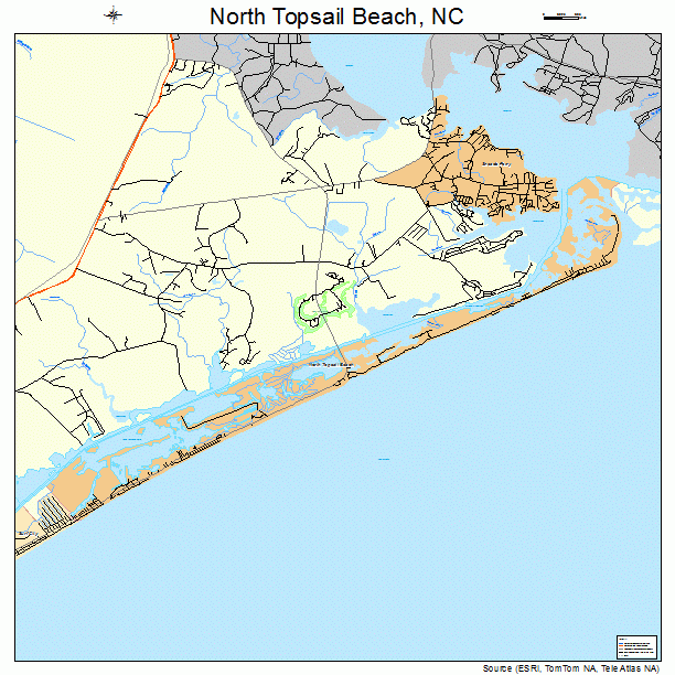 North Topsail Beach North Carolina Street Map 3747845