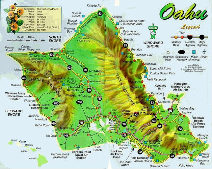 Map Of Beaches In Oahu