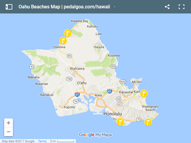 Oahu Beaches Map List Best Beaches In Oahu Hawaii Honolulu 