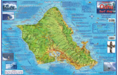 Oahu Hawaii 2009 Surf Map Laminated By Frankos Maps Ltd