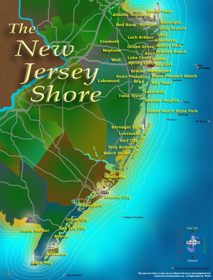 Jersey Shore Beach Map  Beach Map