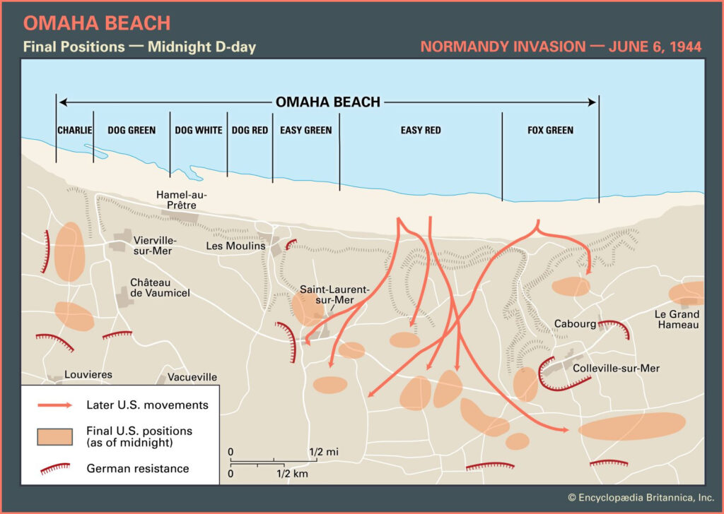 Omaha Beach Facts Map Normandy Invasion Britannica | Beach Map