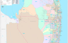 Palm Beach County FL Wall Map Color Cast Style By MarketMAPS