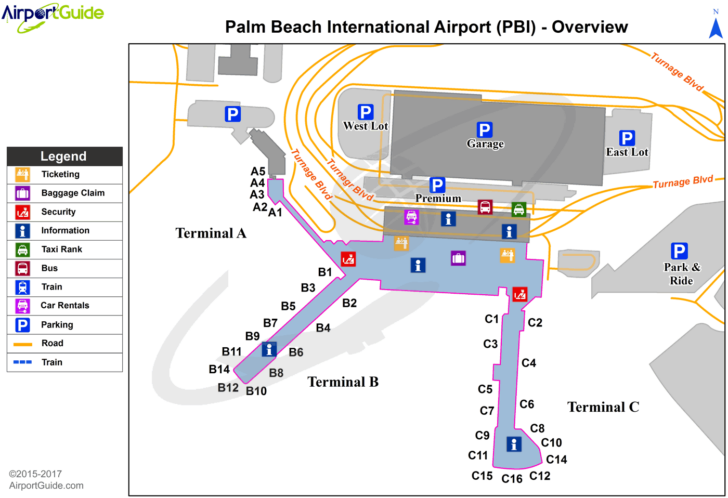 Map Of Palm Beach International Airport