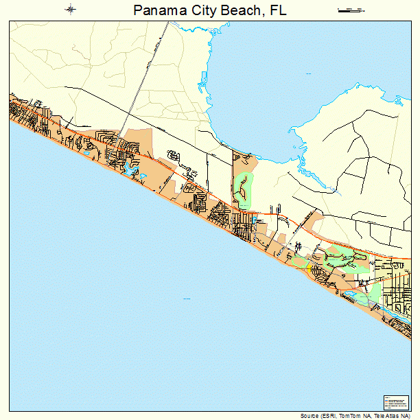 Panama City Beach Florida Street Map 1254725