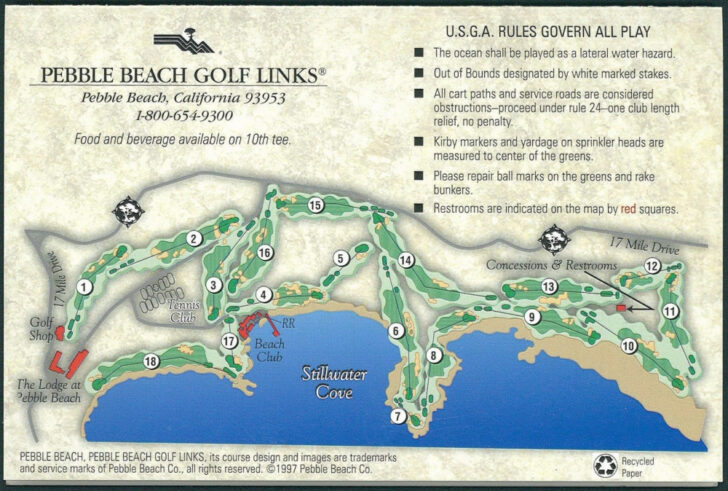 Pebble Beach Map Golf Course  Beach Map