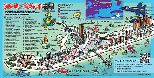 Pensacola Beach Pensacola Florida Map