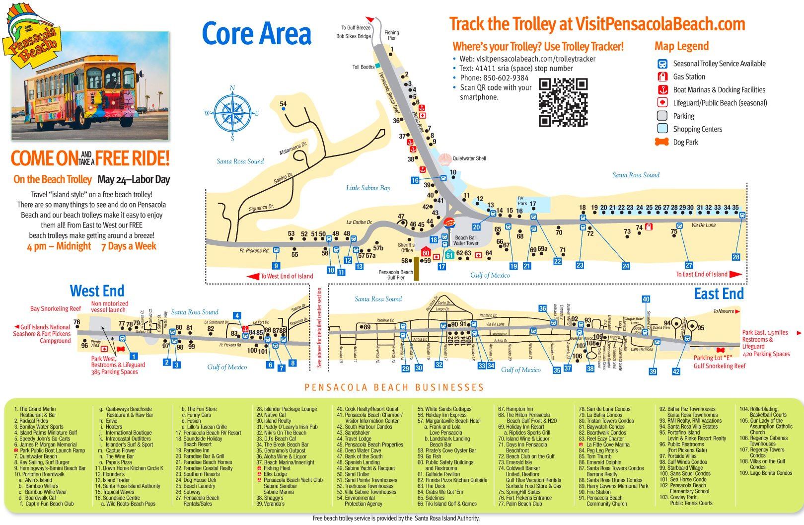 Pensacola Beach Tourist Map